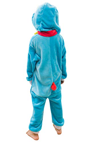 YAOMEI Niños Onesies Kigurumi Pijamas, Niña Traje Disfraz Capucha, Ropa de Dormir Halloween Cosplay Navidad Animales de Vestuario (120, Doraemon)