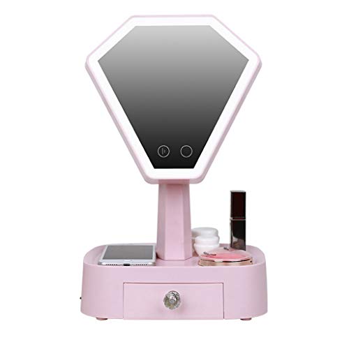 Yeer Espejo de Mesa,Lámpara de Espejo Maquillaje LED Lámpara de Cabecera Recargable Creativa Maquillaje Escritorio con Luz LE-G3 (Size : Ordinary Makeup Mirror)