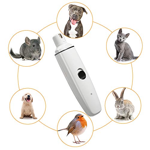 yidenguk Pet Nail Grinder Cortador de uñas eléctrico para Perros Ultra silencioso Lima de uñas para Perros de bajo Ruido Batería Power Recortador de uñas para Perros Gatos Mascotas