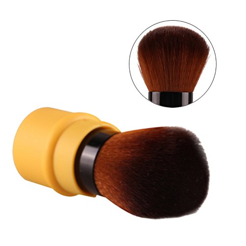 Yiitay Cepillo de maquillaje retráctil para la cara cepillo redondo en polvo brochas de maquillaje cosméticos herramienta de maquillaje – Uso para polvos, colorete, base, maquillaje mineral, cierre