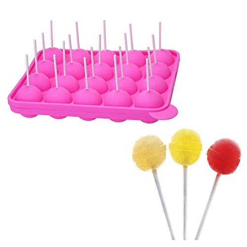 yiqi 20 de Silicona Bandeja Pop Cake Stick Mould - Libre de BPA, de Calidad alimentaria, Pasteles, piruletas, Caramelos, Jelly y Chocolate, no Adhesivas