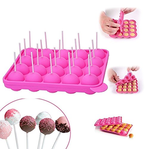 yiqi 20 de Silicona Bandeja Pop Cake Stick Mould - Libre de BPA, de Calidad alimentaria, Pasteles, piruletas, Caramelos, Jelly y Chocolate, no Adhesivas