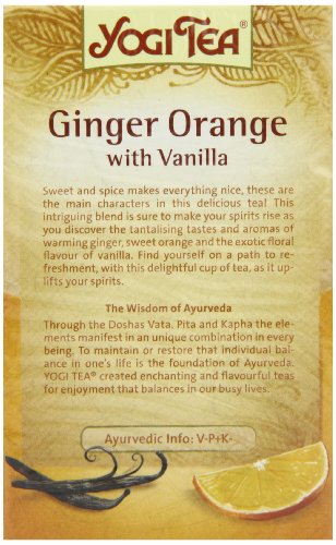 Yogi Tea Ginger Orange with Vanilla 17 Teabags (Pack of 6, Total 102 Teabags)