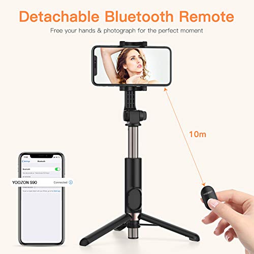 Yoozon Palo Selfie Trípode Bluetooth 3 en 1, Trípode para Movil Selfie Stick 1.2m Extensible para Selfie, Video, transmisión en Vivo, Youtube, Twitter, Tictok con iPhone,Samsung,Huawei,Xiaomi etc