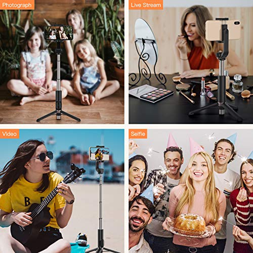 Yoozon Palo Selfie Trípode Bluetooth 3 en 1, Trípode para Movil Selfie Stick 1.2m Extensible para Selfie, Video, transmisión en Vivo, Youtube, Twitter, Tictok con iPhone,Samsung,Huawei,Xiaomi etc