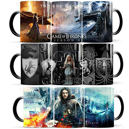 YXYLQ Taza De Café Mágica Creativa Taza Que Cambia De Color Frío Taza De Tazas De Cerámica Juego De Tronos Botella De Agua Bar Taza De Cerveza Drinkware Regalo-11