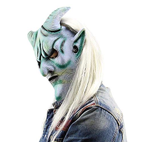 YYH Halloween Scary Long Hair Devil Mask Costume Party Cosplay Prop Decoration