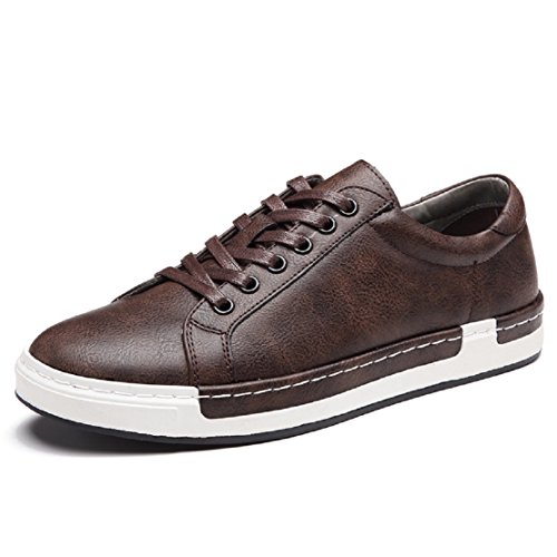 Zapatos de Cordones para Hombre Conducción Zapatillas Cuero Casual Shoes Attività Commerciale Sneakers Marrón 43