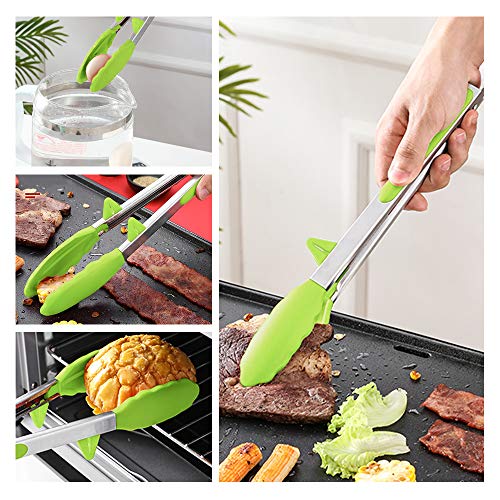 Zedela Set de Pinceles de cuisine en silicona, pinzas cocina en Acero Inox, alicates para Tostadas Tenaza de Carne Pinceles de repostería, Brocha De Silicona para Cocina