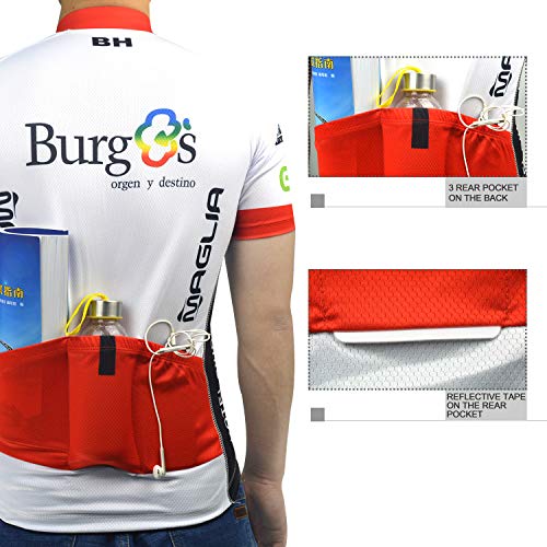 ZHLCYCL Traje Ciclismo Hombre, Maillot Ciclismo y Culotte Ciclismo con 5D Gel Pad para Verano Deportes al Aire Libre Ciclo Bicicleta, BH-White, S