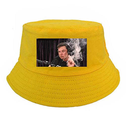 ZYF - Gorro para hombre y mujer con estampado de almizcle para ahumar amarillo Amarillo