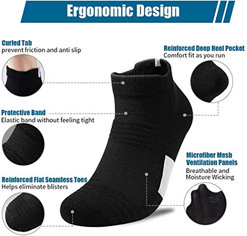 ZYHJ - Calcetines deportivos de algodón para hombre (5 pares, calcetines de entrenamiento acolchados)