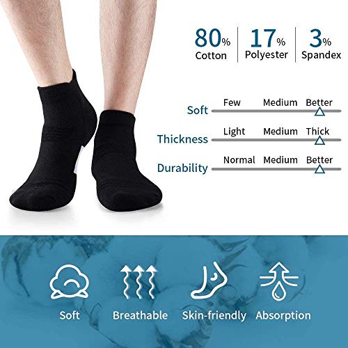 ZYHJ - Calcetines deportivos de algodón para hombre (5 pares, calcetines de entrenamiento acolchados)