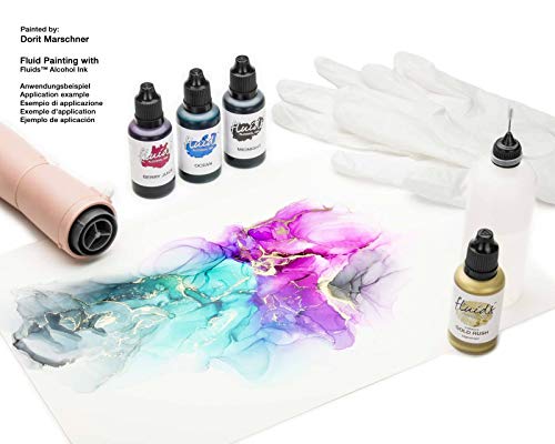 100 ml Fluids Alcohol Ink GOLD RUSH, Tinta al alcohol para Fluid Art y Resin Art, oro metálico