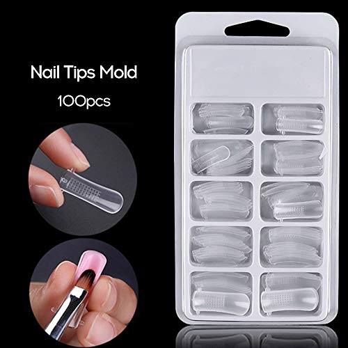 100Pcs Molde de Puntas de Arte de Uñas+Clip de uñas+Empujador de Cutículas de Uñas+Pluma de terapia+15ml Gel de uñas de secado rápido