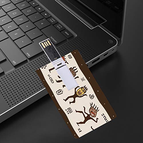 128G Unidades flash USB flash Primitivo Forma de tarjeta de crédito bancaria Clave comercial U Disco de almacenamiento Memory Stick Dibujos animados nativos bailando con máscaras africanas Rituales pr