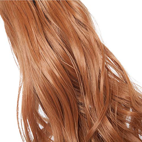 18"(45cm) SEGO Coleta Postiza Rizada con Pinza Pelo Sintético Se Ve Natural [Castaño Caoba Claro] Extensiones de Cabello Clip Cola Larga Ponytail (140g)