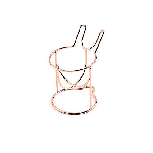 1PC esponja de la belleza Blender titular Linda forma de oro rosa maquillaje sostenedor de la esponja esponja Tendedero soplo de polvo de maquillaje soporte de exhibición para uso (conejo del oído)