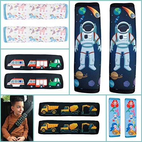 1x HECKBO cinturón de coche unicornio protector de la niña hombreras cinturón protector de hombros cojín de hombro asientos de coche almohadillas de cinturón para niños y adultos