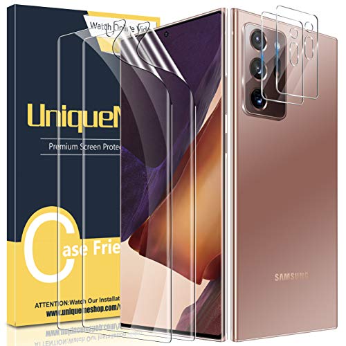 [2 Pack] Protector de Pantalla para Samsung Galaxy Note 20 Ultra 5G / 4G 6.9 Pulgada + [2 Pack] Protector de Lente de Cámara Cristal Templado, [Sin Burbujas] HD Film [Flexible] Vidrio Templado