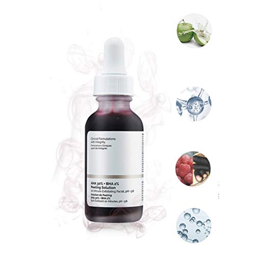 30Ml Aha 30% + Bha 2% Peeling Solution 10-Minute Exfoliating Face Brighten Serum Face Cuidado de la Piel Limpieza de poros Brillo Facial Antienvejecimiento