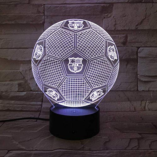 3D Night Light Barcelona Football Illusion Lámpara De Mesa Led 7 Color Touch Control Remoto Color Mood Lamp Usb Home Bedroom Lámpara De Noche