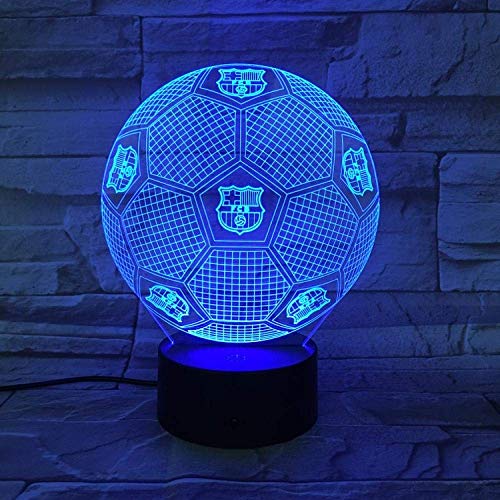 3D Night Light Barcelona Football Illusion Lámpara De Mesa Led 7 Color Touch Control Remoto Color Mood Lamp Usb Home Bedroom Lámpara De Noche