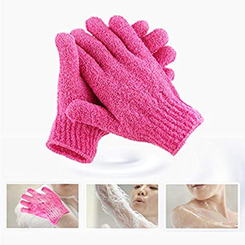 4 Pieza Manoplas Exfoliantes, Manopla de Exfoliación Corporal, Guantes de Baño de Doble Cara, para Ducha Cuerpo Spa Masaje Removedor de Células de Piel Muerta (Color Aleatorio)