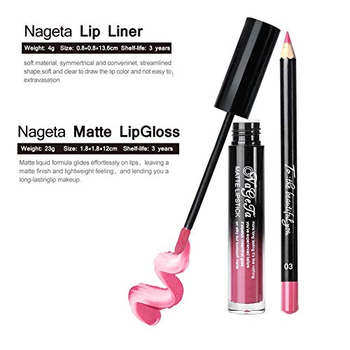 4pcs Kits De Cosméticos De Labios 12 Colores Brillo De Labios Delineador De Labios Crema Exfoliante Líquido Esencia De Labios(03)