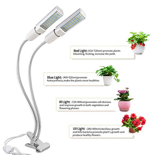 50w LED Plant Light, 100 LED Super Bright Sunlike Full Spectrum Grow Bulb para plantas de interior, Plant Grow Lamp with Reemplazable E27 / E26 Bulb, perfecto para plántulas Florecimiento de frutas