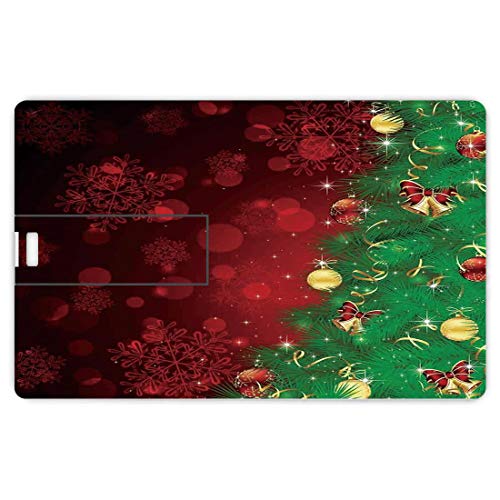 8 GB Unidades flash USB flash Navidad Forma de tarjeta de crédito bancaria Clave comercial U Disco de almacenamiento Memory Stick Trippy Xmas Tree Telón de fondo Rituales tradicionales con temas Jingl