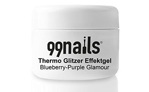 99 Nails térmica purpurina Efecto gel – Blueberry de Purple Glamour, 1er Pack (1 x 5 ml)