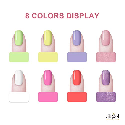 Ab gel Casa 11pcs Kit de arranque con lámpara de uñas de luz UV/LED de 36W,Gel de 8 colores sin base de toallitas y capa superior,Herramientas de uñas de manicura