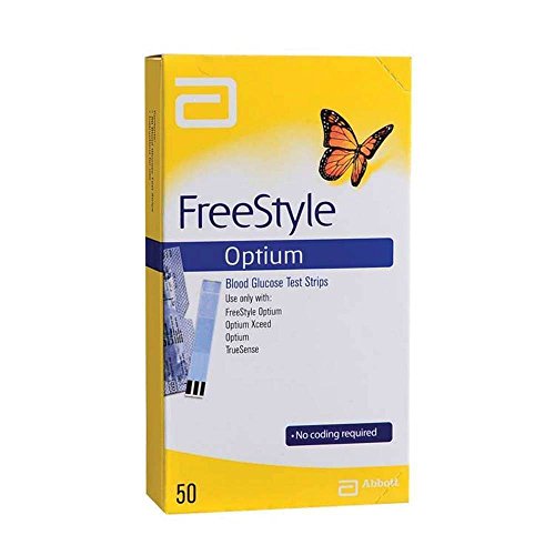 Abbott FreeStyle Optium Tiras de prueba de glucosa en sangre 50 tiras