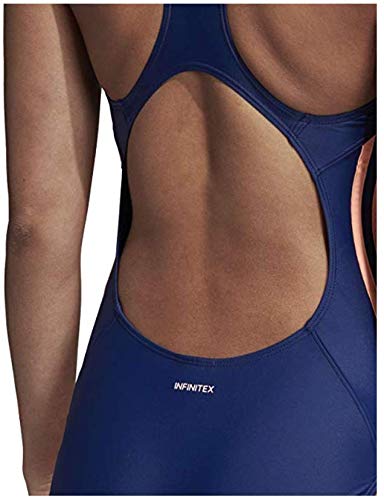 adidas Infinitex Essence Core 3 Stripes 1 Piece – Bañador, Mujer, DH2417, Dark Blue/Clear Orange, 40