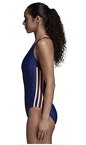 adidas Infinitex Essence Core 3 Stripes 1 Piece – Bañador, Mujer, DH2417, Dark Blue/Clear Orange, 40