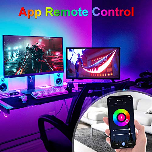 Alexa Tira Led USB para TV 5V, Etersky Luces de Led Wifi 220V Control de App y Voz Compatible con Alexa y Google Home, 16 Colores Brillo Ajustable Led Rgb Wifi con Modo Música y Temporizaor, 2M