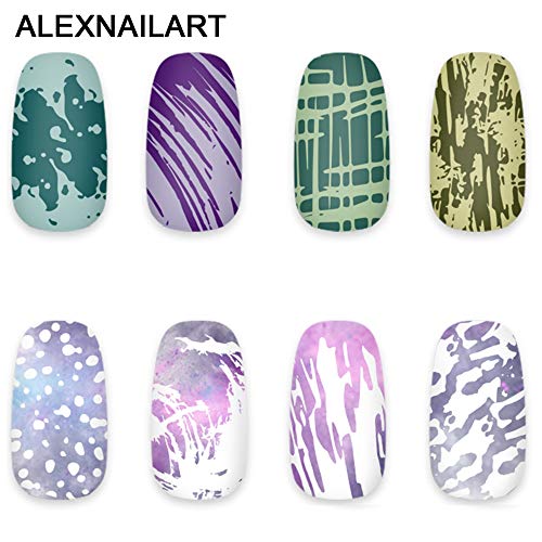 Alexnailart Placa de Estampación de Uñas Estilo chino Tema Imagen Plantillas de Diseño Salpicaduras de tinta Patrón de Graffiti Manicura Impresión DIY Nail Art Herramientas