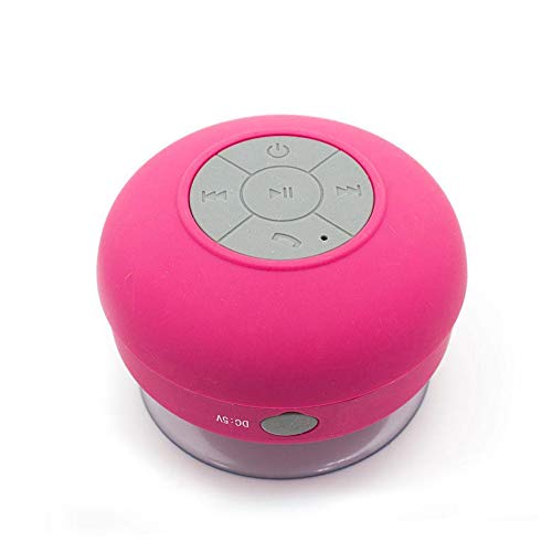 Altavoz Bluetooth Acuático Impermeable portátil con Ventosa para Ducha Piscina Compatible con móvil y Tablet (Rosa)