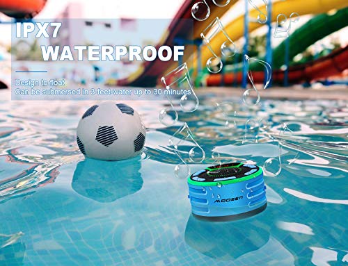 Altavoz Bluetooth, moosen IPX7 Impermeable Altavoz de Ducha Bluetooth Inalámbrico Portátil con FM Radio, Pantalla LED, TWS y Espectáculo de Luces, HD Deep Bass Speaker para Baño Piscina Playa Outdoor