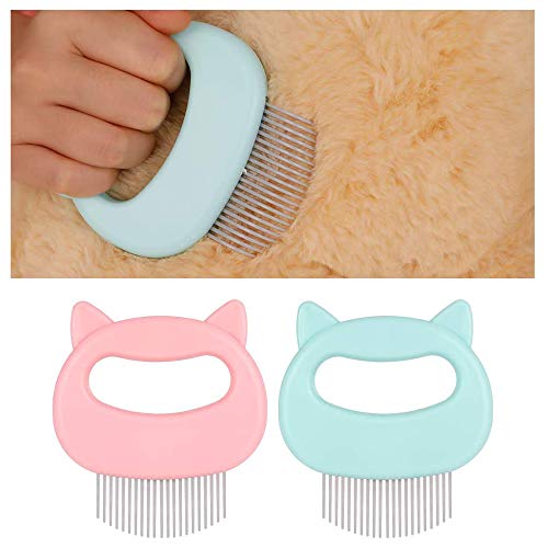 Aly Peine para Piojos para Mascotas Mascota Gato Perro Masaje Concha Peine Adecuado para El Cuidado del Cabello De Mascotas(2PCS)