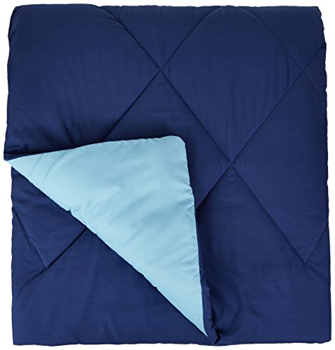 AmazonBasics - Edredón de microfibra reversible, azul marino/azul, 135 x 200 cm