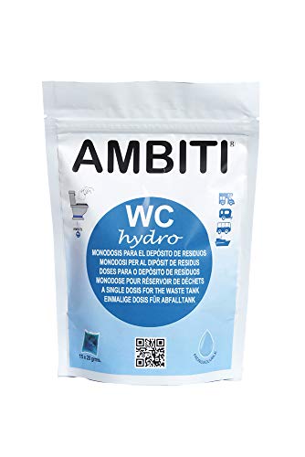 Ambiti Hydro monodosis para el depósito de residuos, Aguas Negras. 15 Pastillas 20m grms.