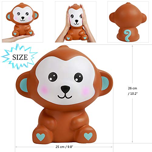 Anboor 10.2 Pulgadas Squishies Jumbo Monkey Kawaii Lento Levantamiento Perfumado Squishies de Animales Gigantes Juguete para niños