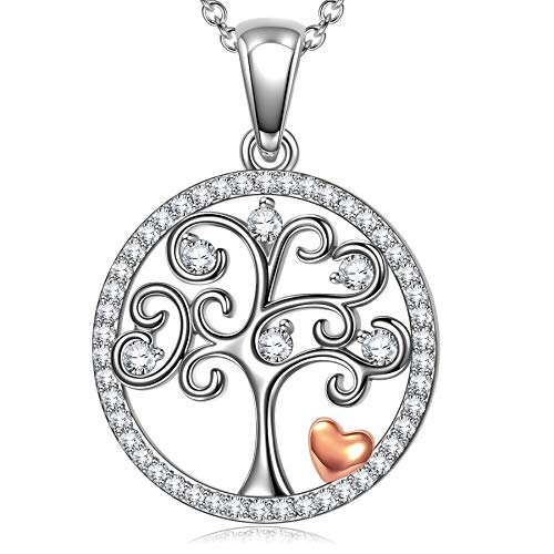 ANGEL NINA Collares de Plata para Mujer Árbol de la Vida Collares para Mujer Árbol de la Vida Colgante Collar de Mujer Joyas Regalo para Ella Joyas Regalos para Mujeres