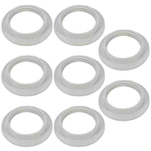 angelikashalala - 10 anillos reductores de pantalla de plástico para lámpara de mesita de noche, mesa, escritorio, lámpara de pie, color blanco