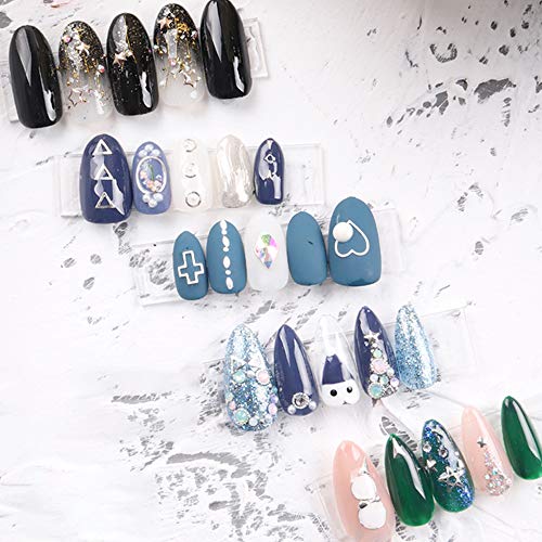 Anjing 180 Cápsulas 3D Remaches de Uñas Metal Remache Nail Art Metal Patch Millet Grain Triangle Nail Decoraciones