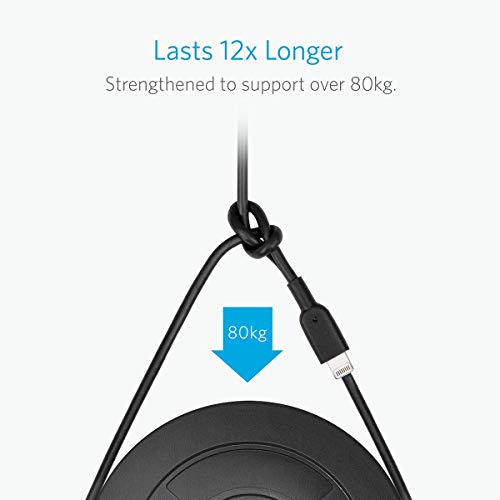 Anker Powerline Lightning Apple Certified Cable (3ft) Heavy-Duty Aramid Fiber Reinforced Cable for iPhone 7/ Plus/ 6s / SE/Plus, iPad Pro/Mini 4 / Air, iPod Touch and More Apple Devices ()