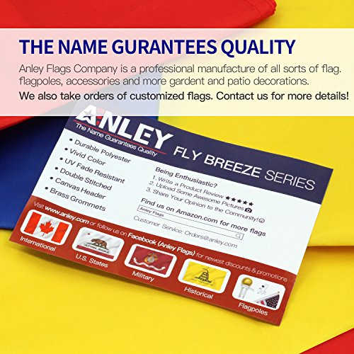 Anley Fly Breeze Bandera de España de 3x5 pies - Color Vivo y Resistente a la decoloración UV - Encabezado de Lienzo y Doble Costura - Banderas Nacionales españolas Poliéster con Ojales