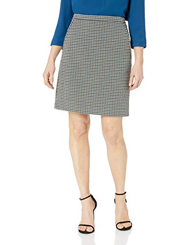 Anne Klein Houndstooth Tweed Skirt Falda, Combo de Abeto, 48 para Mujer